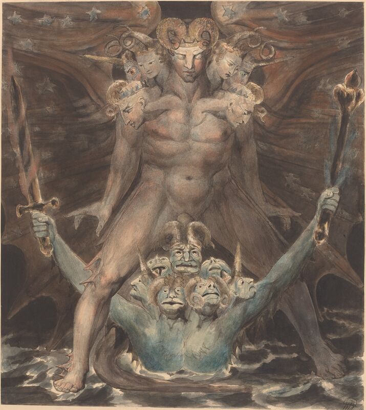 William Blake (1757-1827) | The Great Red Dragon and the Beast from the Sea (ca. | Artsy