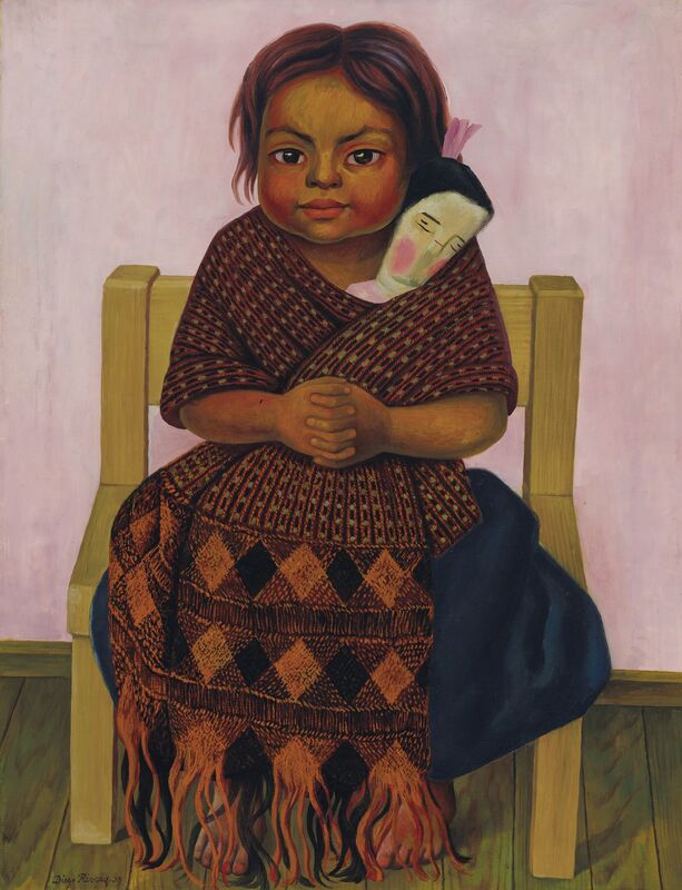 Blanco Tranquilizar Academia Diego Rivera | Niña con muñeca de trapo (1939) | Artsy