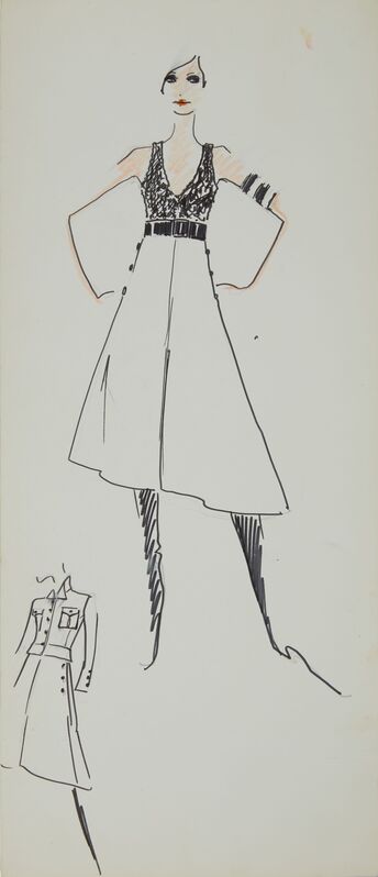 Doelwit Nest Wiens Karl Lagerfeld | Karl Lagerfeld Original Fashion Sketch Ink Pen with Marker  Drawing Contemporary Art (1963-1969) | Available for Sale | Artsy