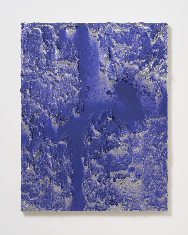 Yutaka Aoki, ‘Untitled’, 2022, Painting, Acrylic, spray paint, aluminum paint on canvas mounted on panel, KOSAKU KANECHIKA