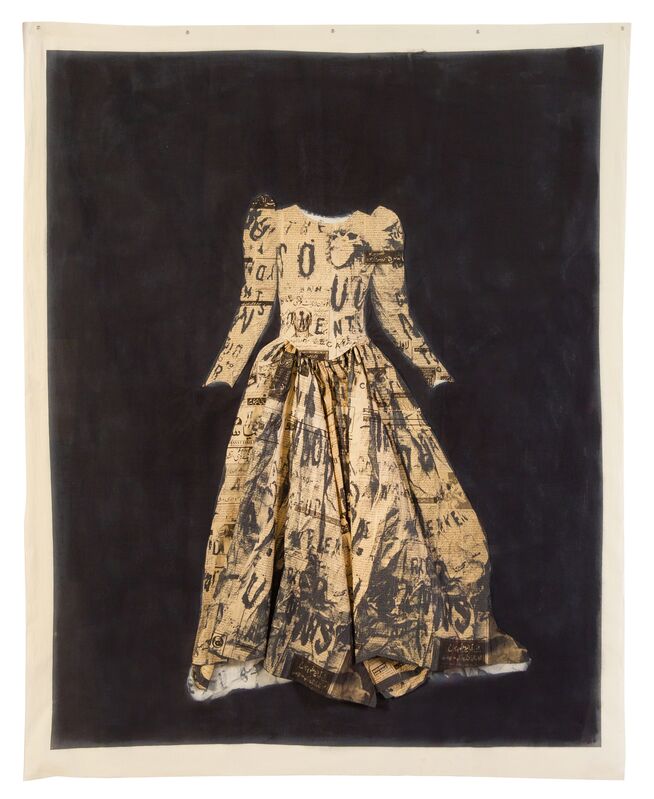 Lesley Dill, ‘Clothe My Naked Body (Poem Wedding Dress)’, 1995, Drawing, Collage or other Work on Paper, Mixed media paper collage, Freeman's | Hindman