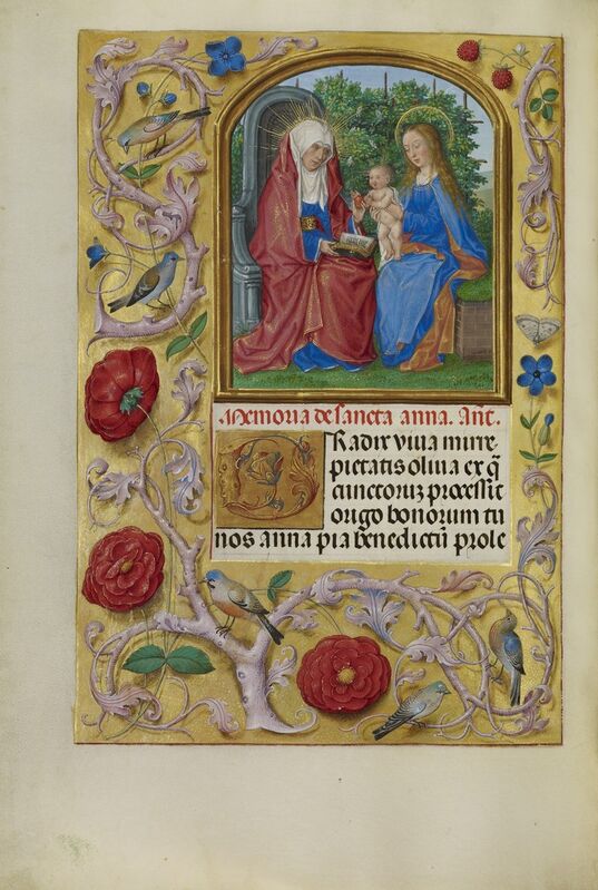 Master of James IV of Scotland, ‘The Virgin and Child with Saint Anne’, 1510-1520, Tempera colors, gold, and ink on parchment, J. Paul Getty Museum