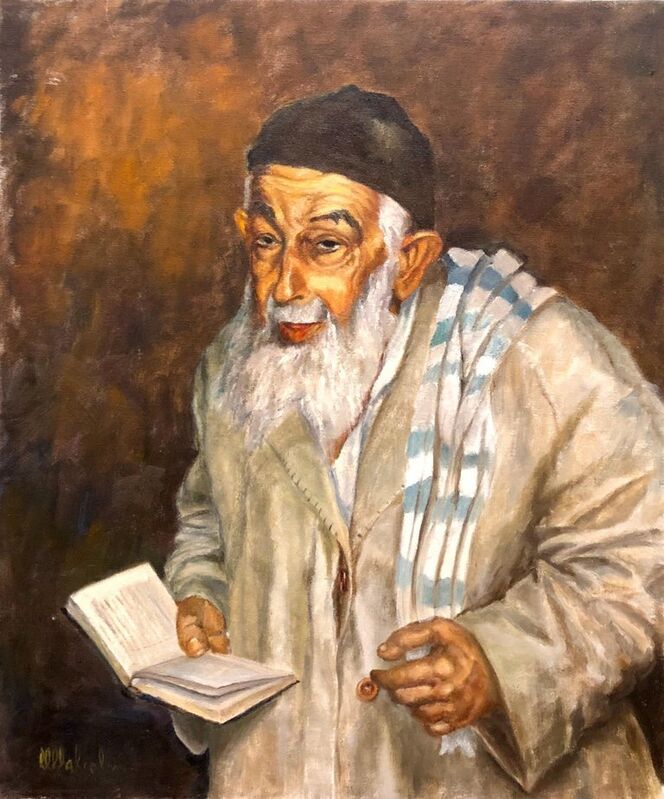 Jew Unknown |  Jewish Sephardic Sage Rabbi or Chacham in Traditional Dress Judaica Oil Painting (20th Century) |  Available for Sale |  Artsy