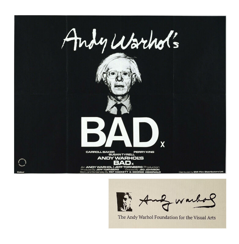 Tablet Mok Peer Andy Warhol | BAD, Movie Poster, 30 x 40 in. Andy's Personal Copy (with  certificate #MISC03.0347 from The Andy Warhol Foundation for the Visual  Arts). (1977) | Available for Sale | Artsy