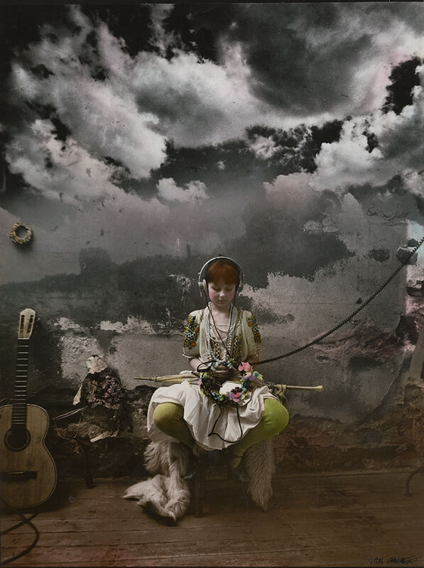 Jan Saudek | Girl Seated Listening to Music (1980/1983) | Available for ...