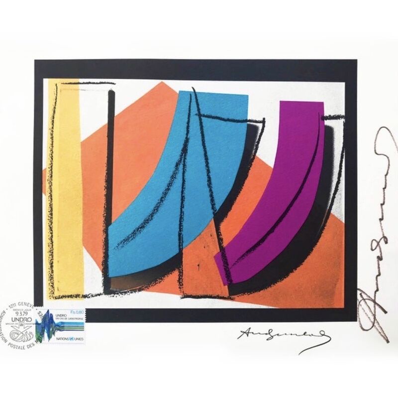 Andy Warhol | Legendary Lithograph on Rives paper, hand signed by Andy Warhol "U.N. Stamp" (1979) | Available for Sale |
