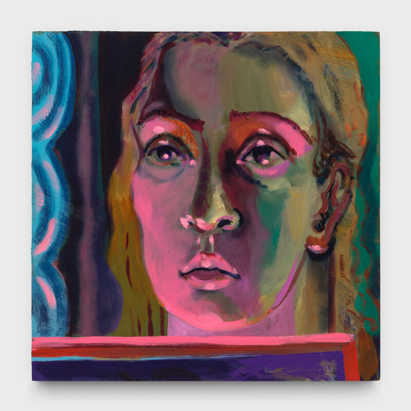 Sharon Madanes | Face in pink screen light (2023) | Artsy