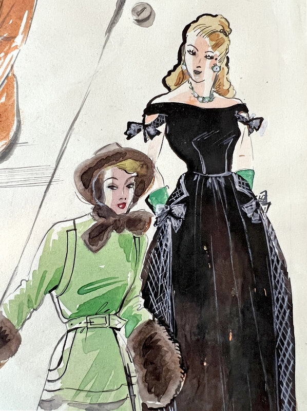 Gret Kalous-Scheffer, Mid-Century Fashion Designs by Austrian Female  Illustrator (1950s), Available for Sale