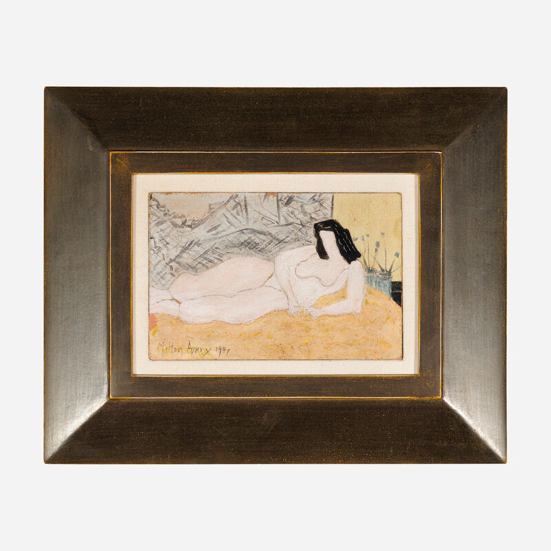 Milton Avery, ‘Reclining Nude’, 1947, Painting, Gouache on board, Rago/Wright/LAMA