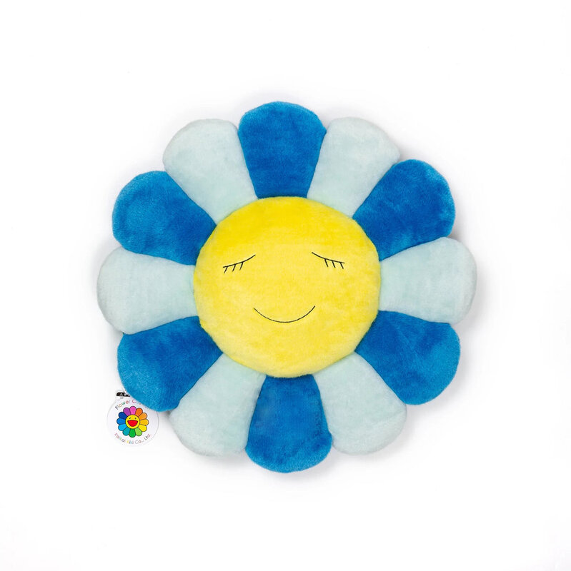 Takashi Murakami - Flower Cushion (Turquoise & Blue) - 30cm for Sale