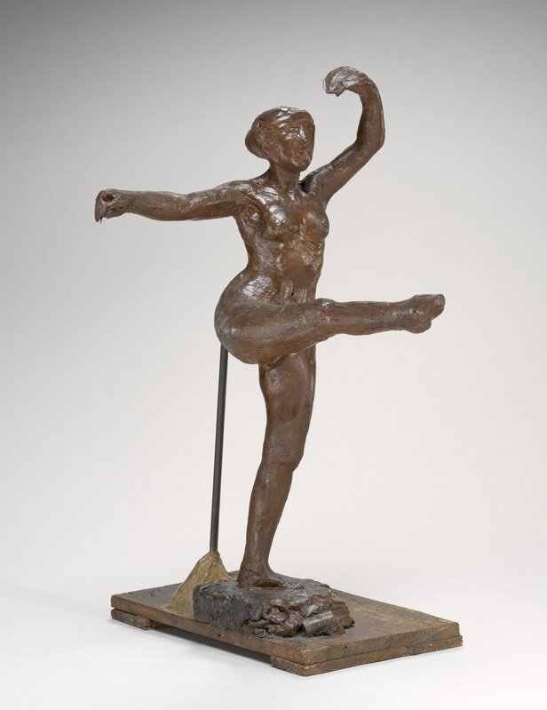 Dancer, Arms Raised Behind The Head; Danseuse, Les Bras Leves Et Ramenes  Derriere La Tete T-Shirt by Edgar Degas - Pixels