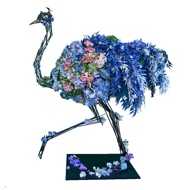 Angelo Accardi, Blue Flower Ostrich (2020), Available for Sale