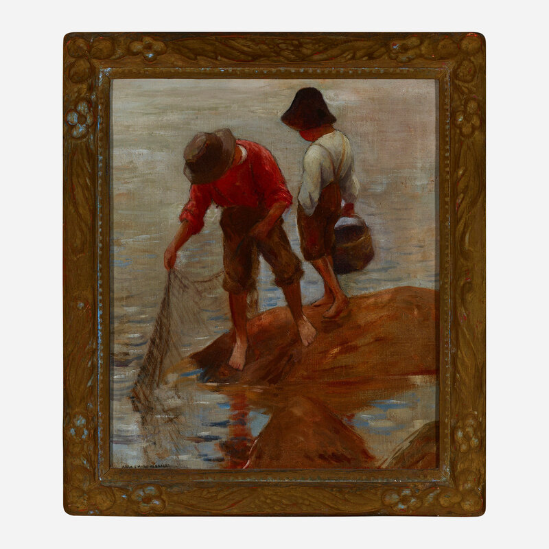 Adam Emory Albright, Two Boys Net Fishing (c. 1910)