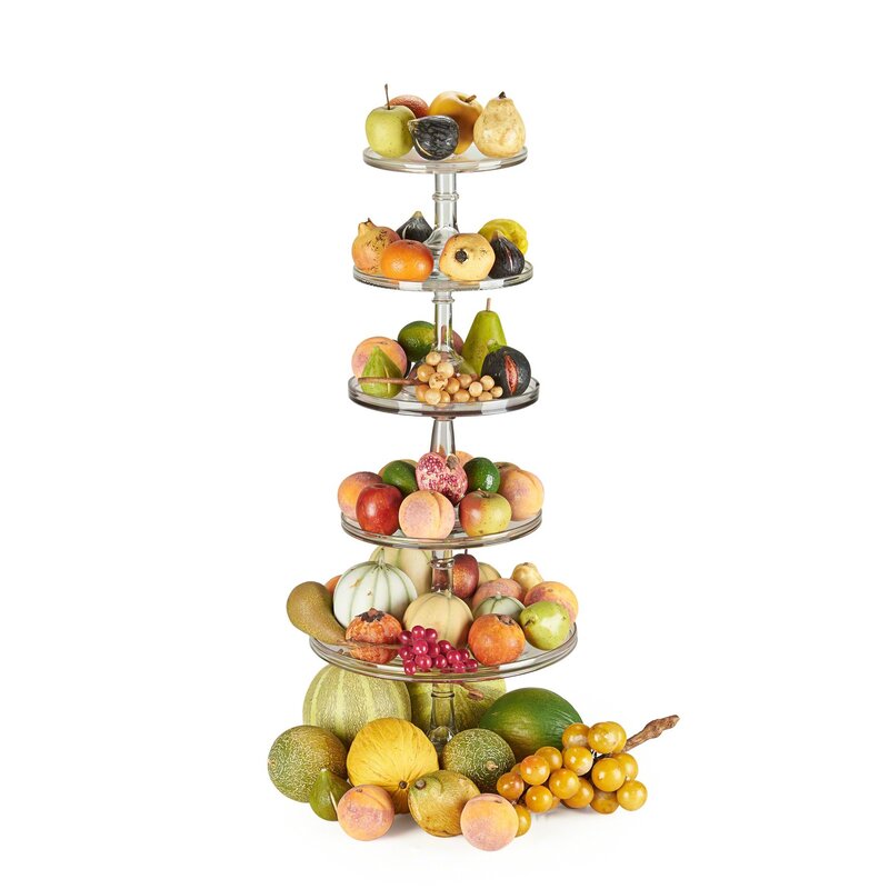 Faux Fruit Presentation On Tiered Stands (19th/20th c.)