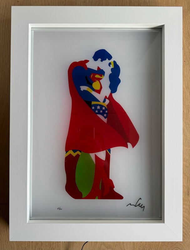 Fight for Love Marco Lodola 30x45 Serigraph Art Pop Superman Gift