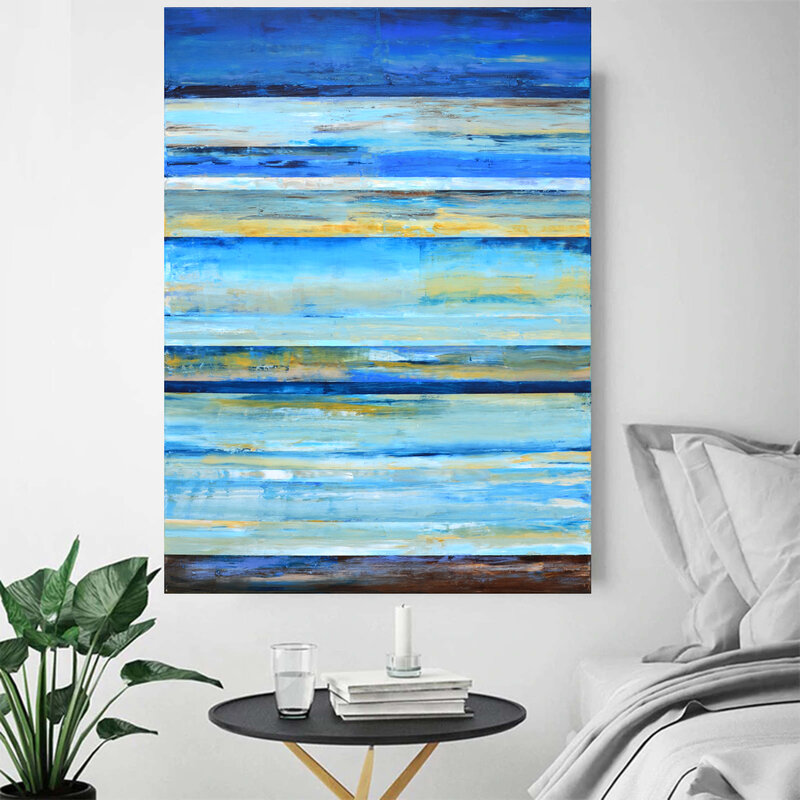 blue white abstract painting
