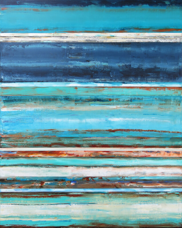 blue and brown abstract paintings