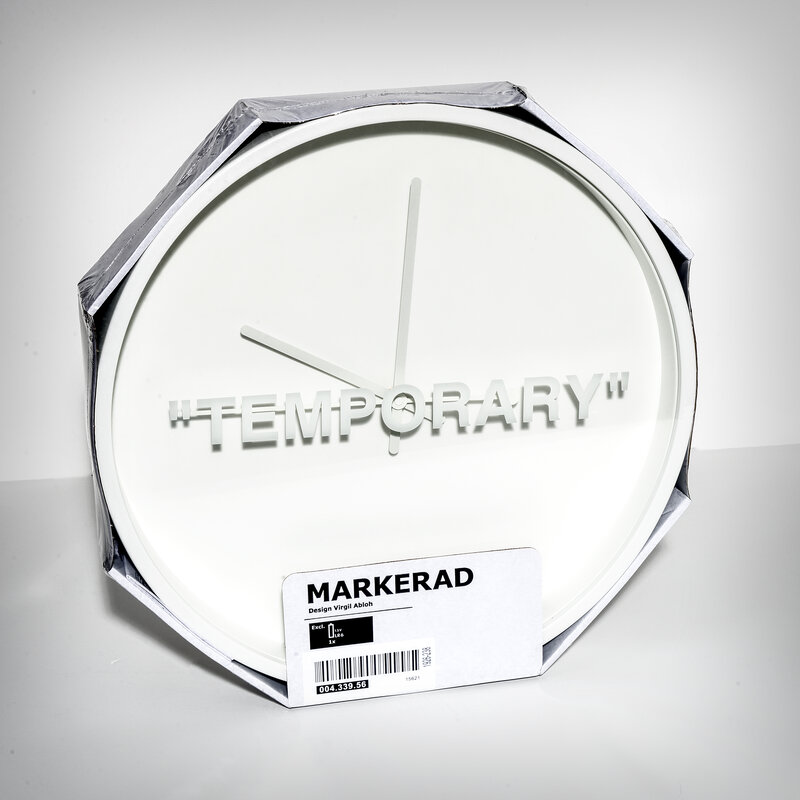 Virgil Abloh | “TEMPORARY” wall clock (2019) | Available for Sale | Artsy