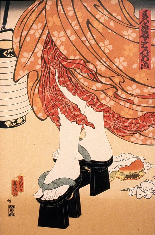 Masami Teraoka | McDonald's Hamburgers Invading Japan/Chochin-me (1982) | Artsy