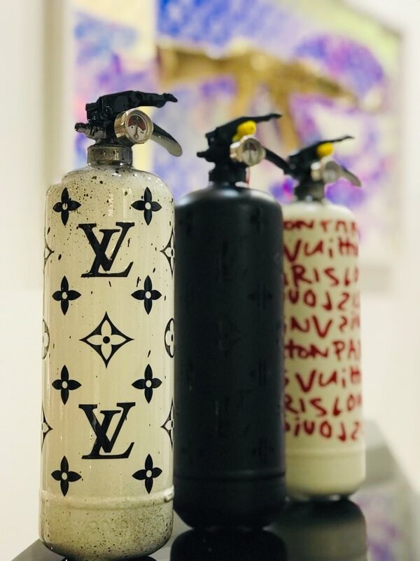 GHOST ART, Monogram Louis Vuitton black on white Background - Fashion Fire  Extinguisher (2019)