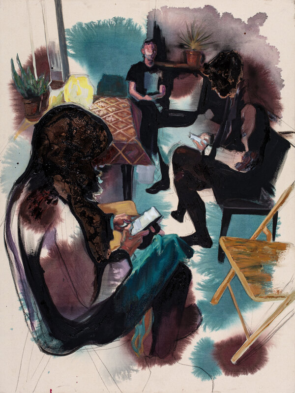 Alexis Schofield, ‘Dinner Party’, 2023, Painting, Ink, copper and oil on canvas, 99 Loop Gallery
