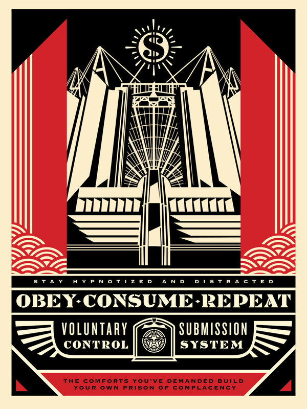 Shepard Fairey Shepard Fairey Icon Water Tower, Peace Tree, Big Brother  Silkscreen Gold Print Set Contemporary Art (2015) Available For Sale