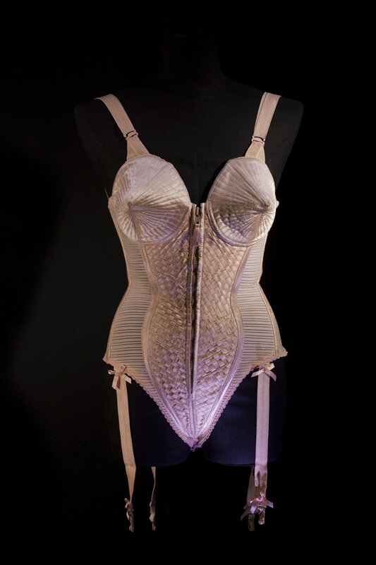 Jean Paul Gaultier, Corset-style body suit with garters, worn by Madonna  during the “Metropolis” (“Express Yourself”) sequence of the Blond Ambition  World Tour (1990)