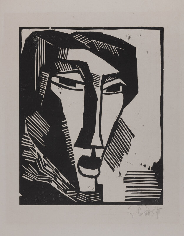 Frauenkopf (Head of a Woman) (1915) by Karl Schmidt-Rottluff