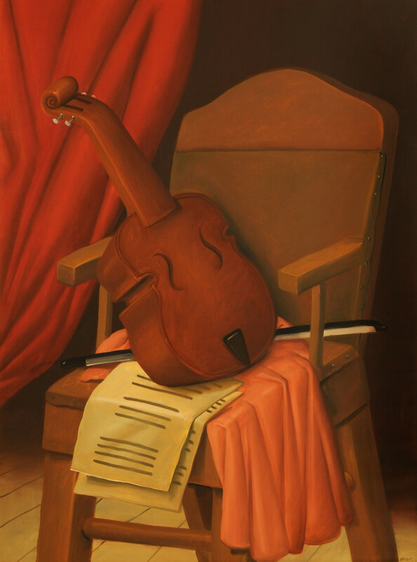 Guitare sur une chaise by Fernando Botero on artnet