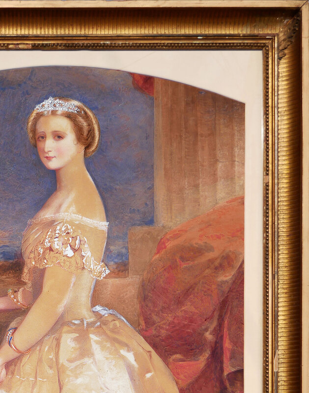 Thomas Frank Heaphy, Pastel-Toned Portrait Painting of French Empress Eugénie  de Montijo (1850s), Available for Sale