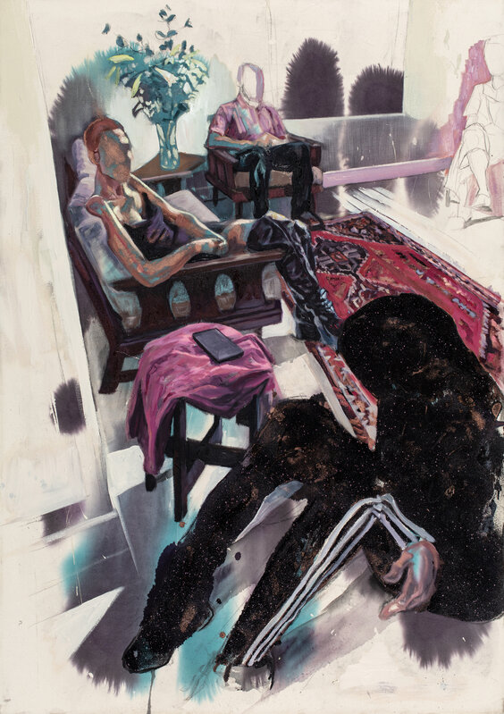Alexis Schofield, ‘Lounge 02’, 2023, Painting, Ink, copper, glitter and oil on canvas, 99 Loop Gallery