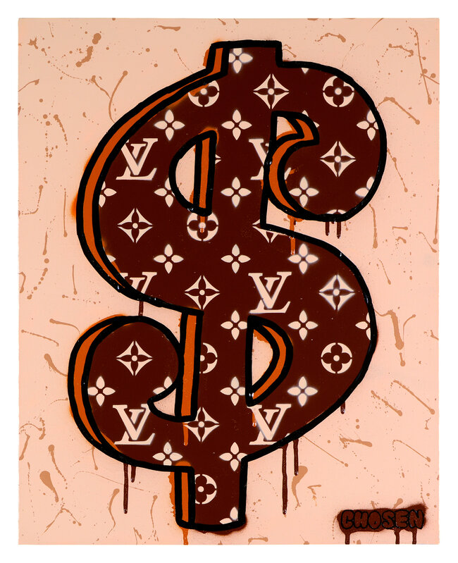 Louis Vuitton Dollar Sign - CHOSEN - Acrylic, Spray Paint on Canvas