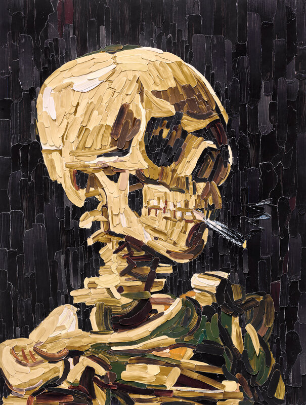 skeleton with cigarette van gogh Vik Muniz | Head of a Skeleton with a Burning Cigarette, after V… (2026) | For Sale skeleton with cigarette van gogh Vik Muniz | Head of a Skeleton with a Burning Cigarette, after V… (2026) | For Sale