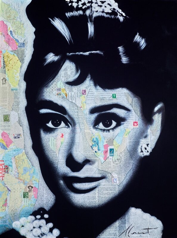 Audrey Hepburn pop art portrait painting, popular culture