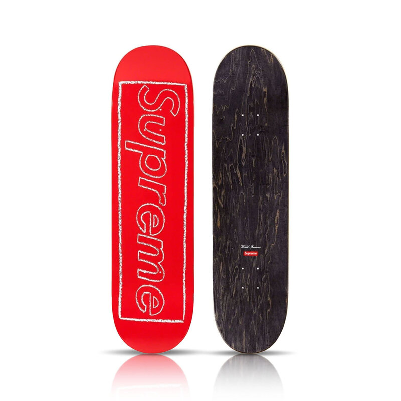 Kaws x Supreme - Chalk Logo Skateboard (Red) | Rocart Fine Art