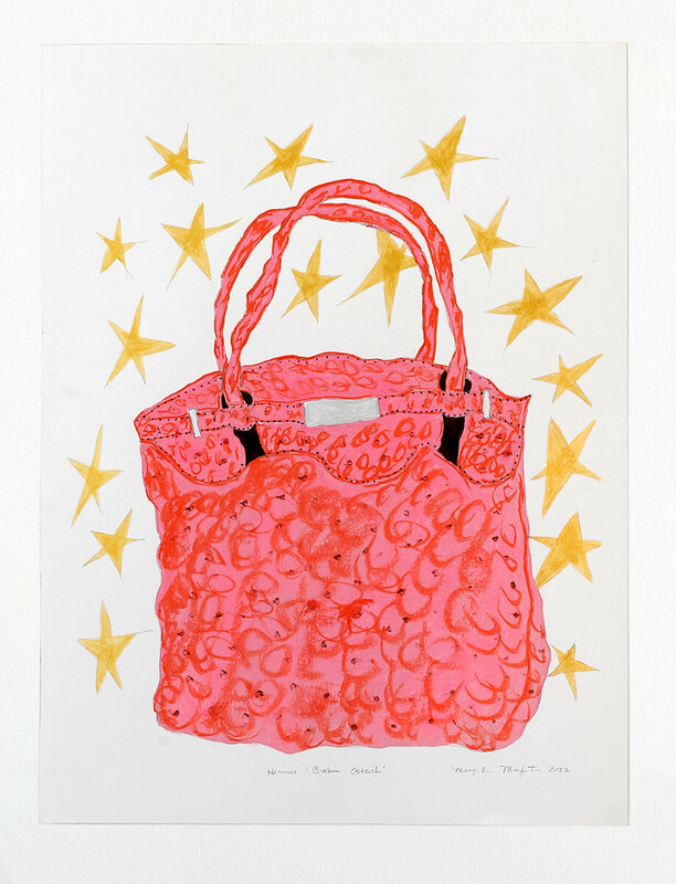 Red Ostrich Pattern Birkin Inspired Handbag