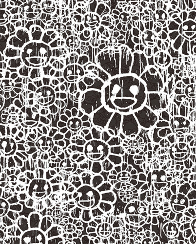 Print Madsaki Flowers Black from Takashi Murakami - Dope! Gallery