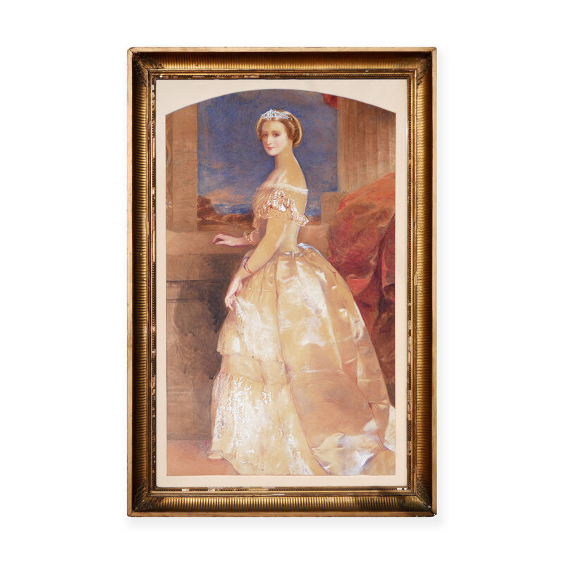 Thomas Frank Heaphy - Pastel-Toned Portrait Painting of French Empress  Eugénie de Montijo For Sale at 1stDibs