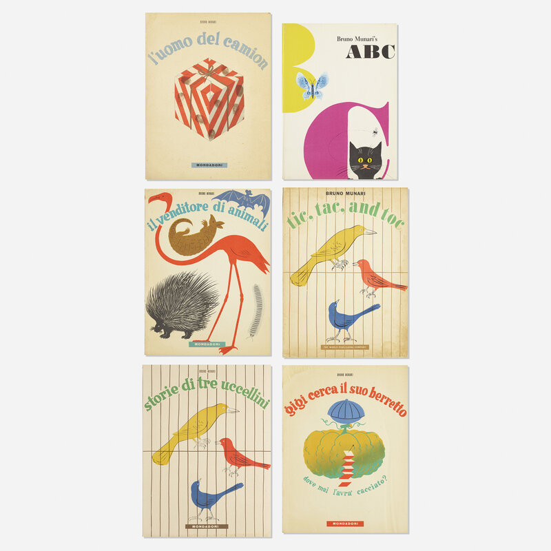 Bruno Munari, collection of six children's books (1945-1960)