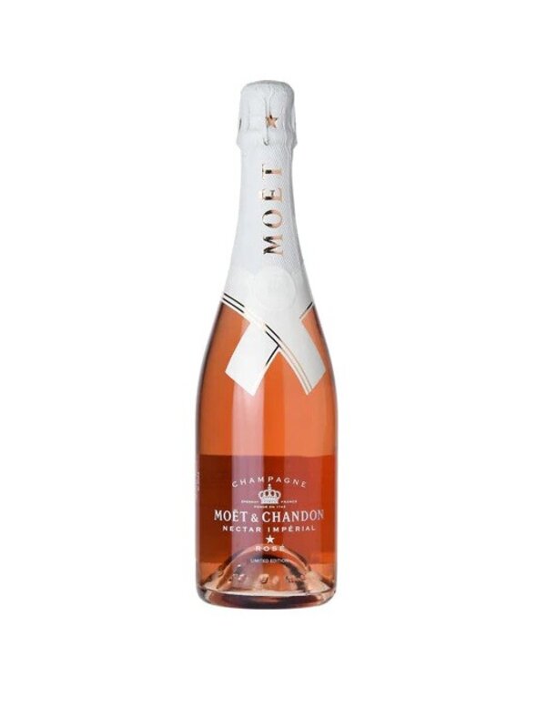 Moet & Chandon Nectar Imperial Rose by Virgil Abloh with Christofle Albi  Crystal Champagne Set