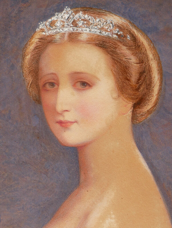Thomas Frank Heaphy, Pastel-Toned Portrait Painting of French Empress Eugénie  de Montijo (1850s), Available for Sale