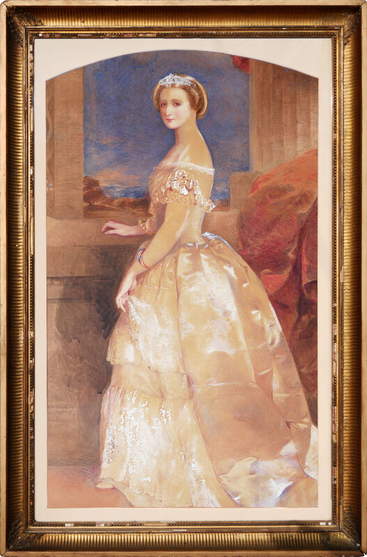 Thomas Frank Heaphy, Pastel-Toned Portrait Painting of French Empress  Eugénie de Montijo (1850s), Available for Sale