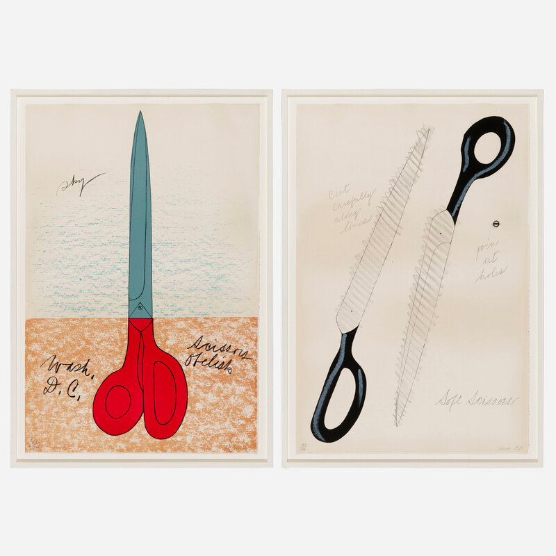 Claes Oldenburg, Scissors as Monument; Scissors to Cut Out (two works from  the National Collection of Fine Arts Portfolio) (1968)