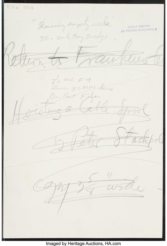 Peter Stackpole | Hoisting a Cable Spool, San Francisco; Untitled; and ...