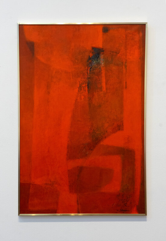 Michio Takayama Composition in Red (ca. 1970s) Available for Sale