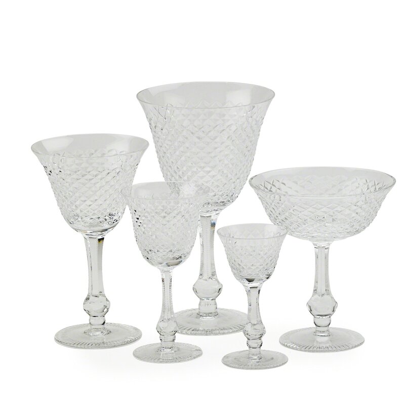 Diamond Pattern Cut Glass Stemware (late 19th/early 20th c.) | Artsy
