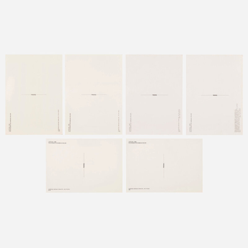 Barbara Kruger | Collection of six postcards (1981-89) | Artsy