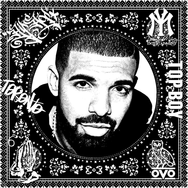 Agent X | Drake (Black & White) (50 Years, Hip Hop, Rap, Iconic, Artist ...