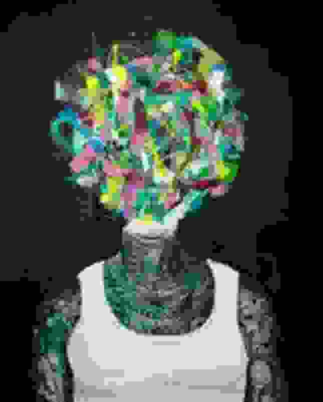 Multicolor abstract head