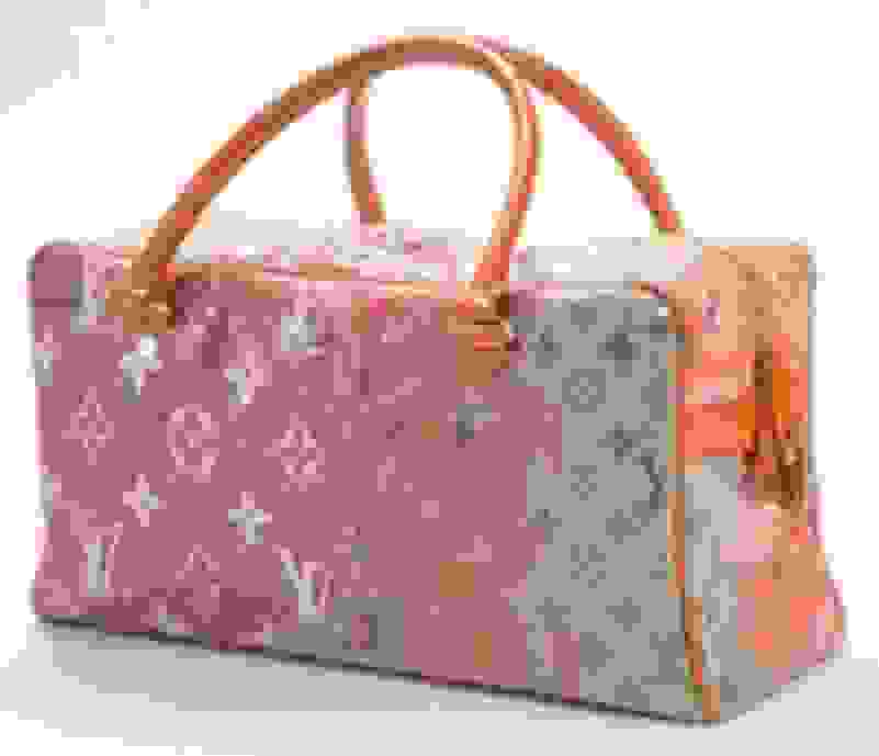 TRAVEL HANDBAG LOUIS VUITTON WEEKENDER GM RICHARD PRINCE CANVAS BAG Pink  Cloth ref.500991 - Joli Closet